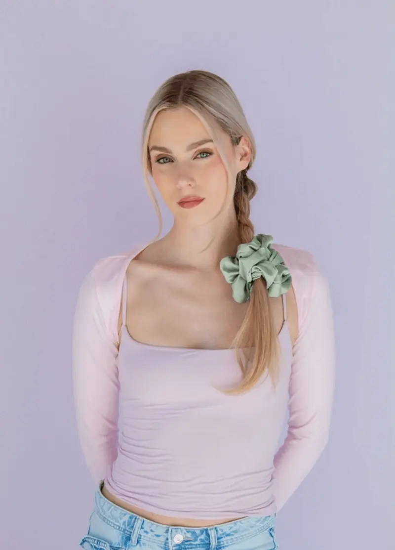 Chouchou géant satin vert