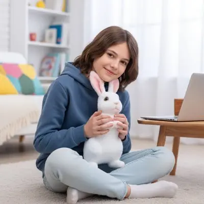 Lapin peluche | Pompon
