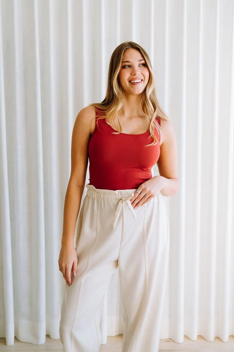 Pantalon effet lin